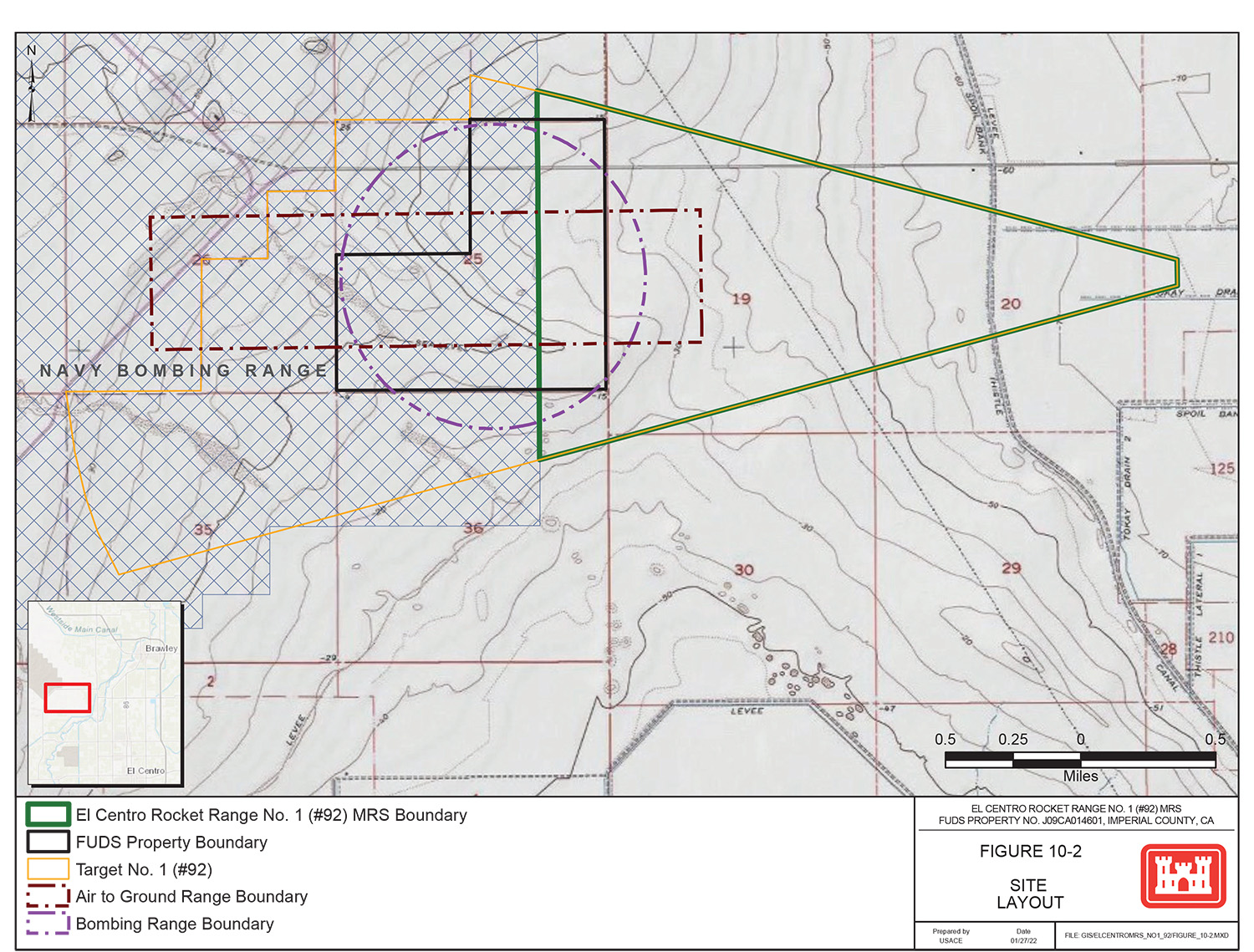 Site Layout of El Centro Rocket Target Range #1 Project Area